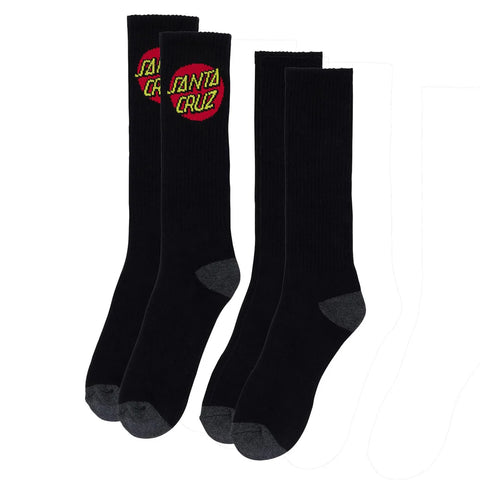 Cruz Crew Socks Black 9-11 2 Pairs Mens Santa Cruz - Stoke Run LLC