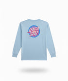 A light blue long-sleeve t-shirt with a circular Santa Cruz logo printed on the chest, shown against a plain white background.
