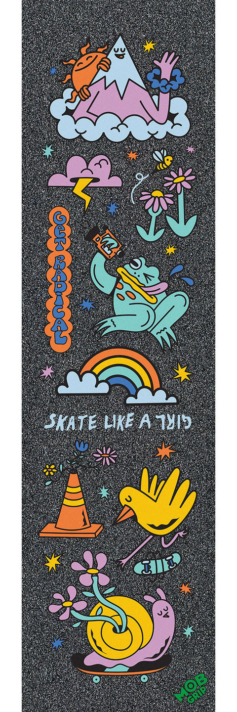 MOB 9in Skate Like A Girl Mashup Skateboard Grip Tape - Stoke Run LLC