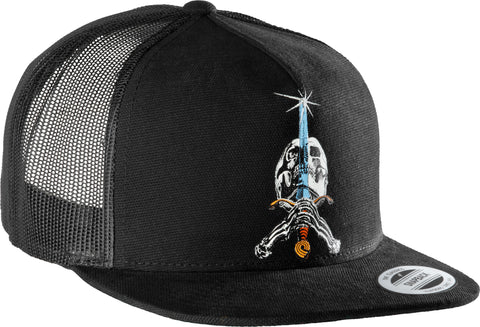 Powell Peralta Skull And Sword Trucker Cap - Black - Stoke Run LLC