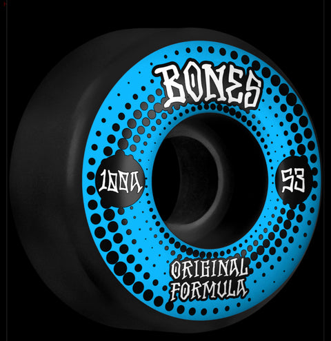 Bones Originals 53 V4 Wide OG Wheels 100A Black/Blue - Stoke Run LLC