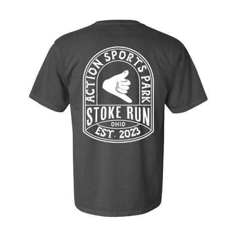 Stoke Run Arch Logo Tee - S - Pepper - Stoke Run LLC