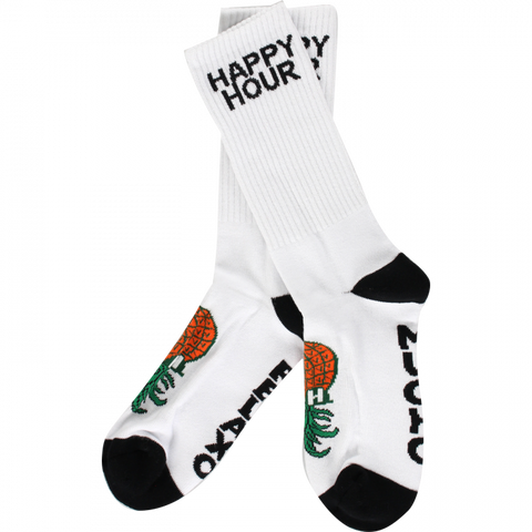 HAPPY HR MUCHO RELAXO CREW SOCKS WHITE - Stoke Run LLC