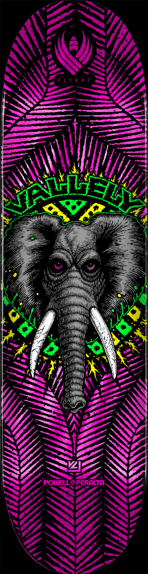 Powell Peralta FLIGHT Mike Vallely Elephant Pink Foil Skateboard Deck - 8.38" K26
