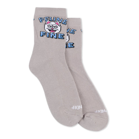RIP N DIP FELINE FINE MID SOCK CHARCOAL - Stoke Run LLC