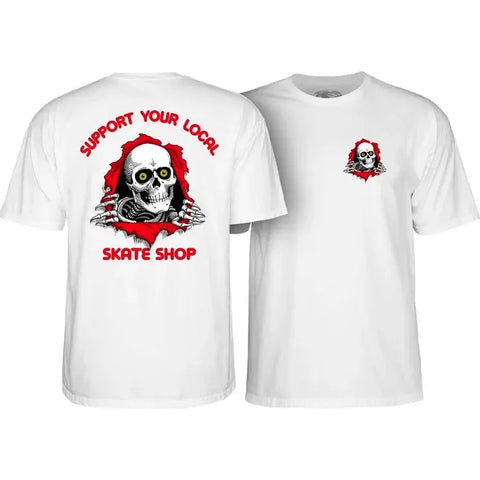 T-SH P/P '2' RIPPER SUPPORT YOUR LOCAL SKATESHOP WHITE MD - Stoke Run LLC