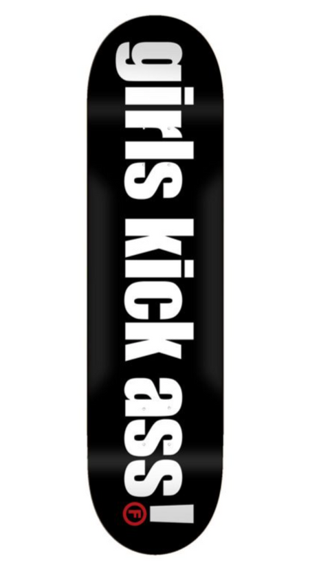 Foundation Skateboards - Girls Kick Ass - Black 8.25 x 32 - Stoke Run LLC