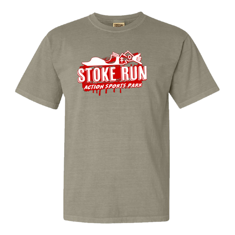 Stoke Run Graffiti Logo Tee - XL - Sand - Stoke Run LLC