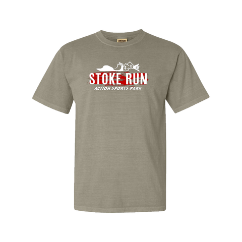 Stoke Run OG Logo Tee - L - Sand - Stoke Run LLC