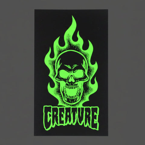 Creature Bonehead Flaming Skull Sticker - Stoke Run LLC