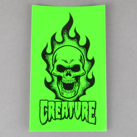 Creature Bonehead Flaming Skull Sticker - Stoke Run LLC