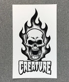 Creature Bonehead Flaming Skull Sticker - Stoke Run LLC