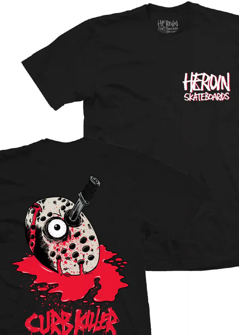 HEROIN Curb Killer Short Sleeve Tee - Black - Small - Stoke Run LLC