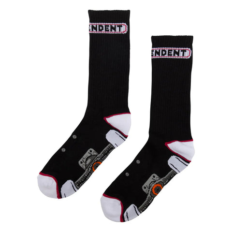 Truck Crew Socks Black 9-11 1 Pair Mens Independent - Stoke Run LLC