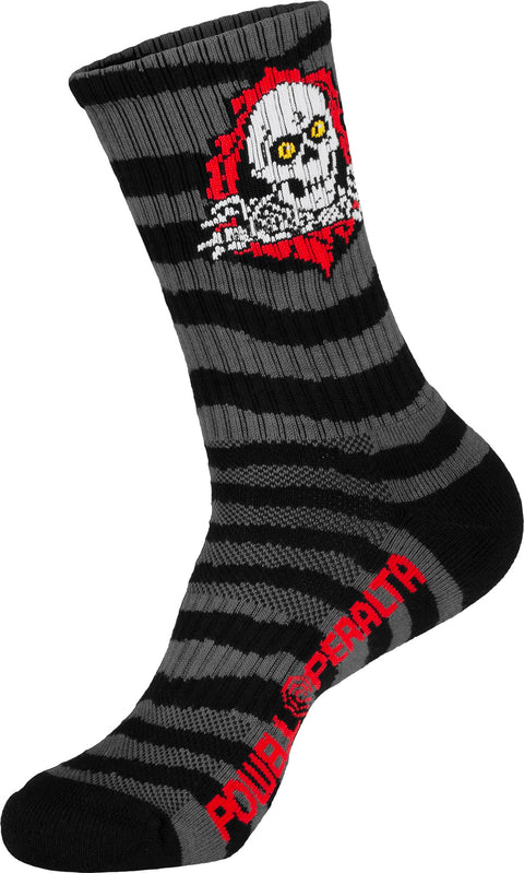 Powell Peralta Ripper Cotton Socks Stripes Charcoal/Black