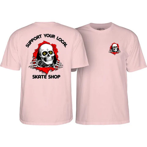 T-SH P/P '2' RIPPER SUPPORT YOUR LOCAL SKATESHOP LIGHT PINK LG - Stoke Run LLC