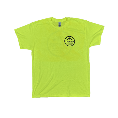 Circle Logo Safety Yellow Shop Tee - Stoke Run LLC