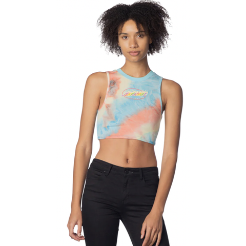 Womens Oval Flame Dot Fusion Tank Crop T Shirt - Stoke Run LLC