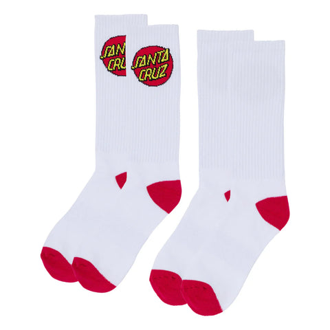 Cruz Crew Socks White 9-11 2 Pairs Mens Santa Cruz - Stoke Run LLC