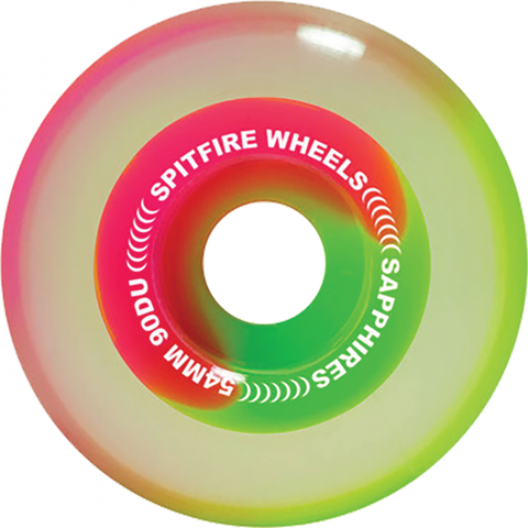 Spitfire Wheels SAPPHIRE 90DU CRUISER 54MM PINK/GREEN - Stoke Run LLC