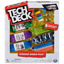 Tech Deck, Sk8shop Fingerboard Bonus Pack, Collectible and Customizable Mini Skateboards (Styles Vary) - Stoke Run LLC