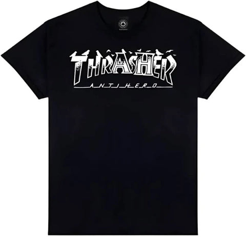 Thrasher Pigeon Mag x Antihero Tee - Black - S